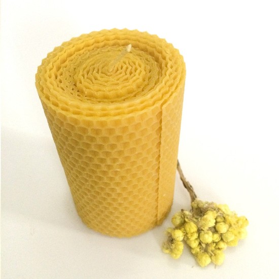 Natural Beeswax Candle - Set of Two Small Candle (6cm x 10cm)