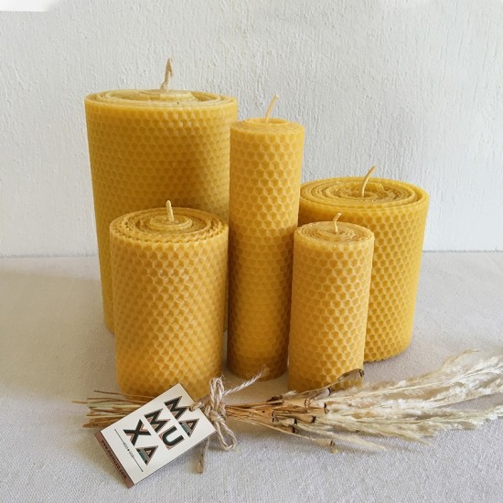 Large Beeswax Candle Set - Set of 5