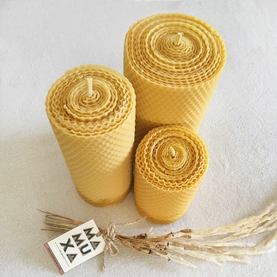 Triple Beeswax Candle Set No. 1