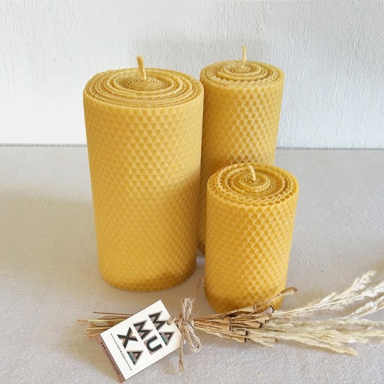 Triple Beeswax Candle Set No. 1