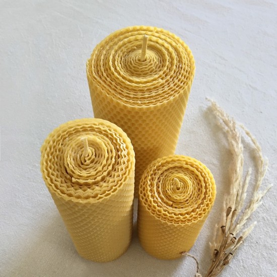 Triple Beeswax Candle Set No. 1