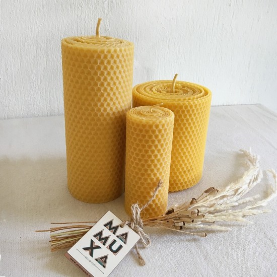 Triple Beeswax Candle Set No. 2