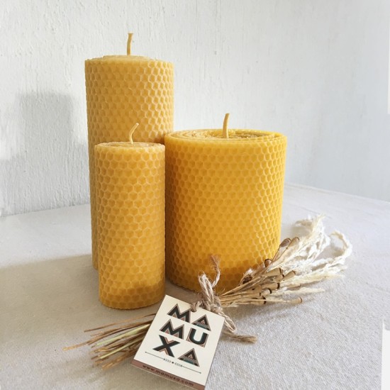 Triple Beeswax Candle Set No. 2