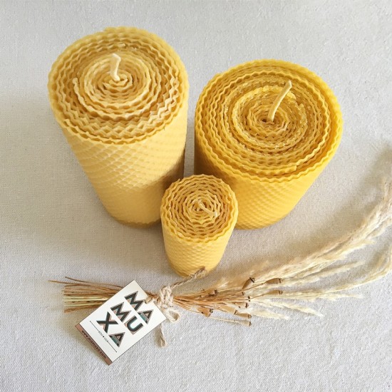 Triple Beeswax Candle Set No. 2